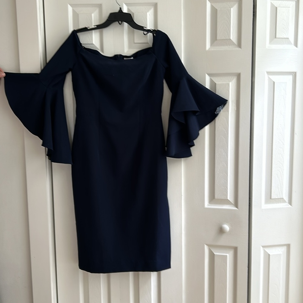 Milly Selena Navy Blue Off The Shoulder Dress. Size 12